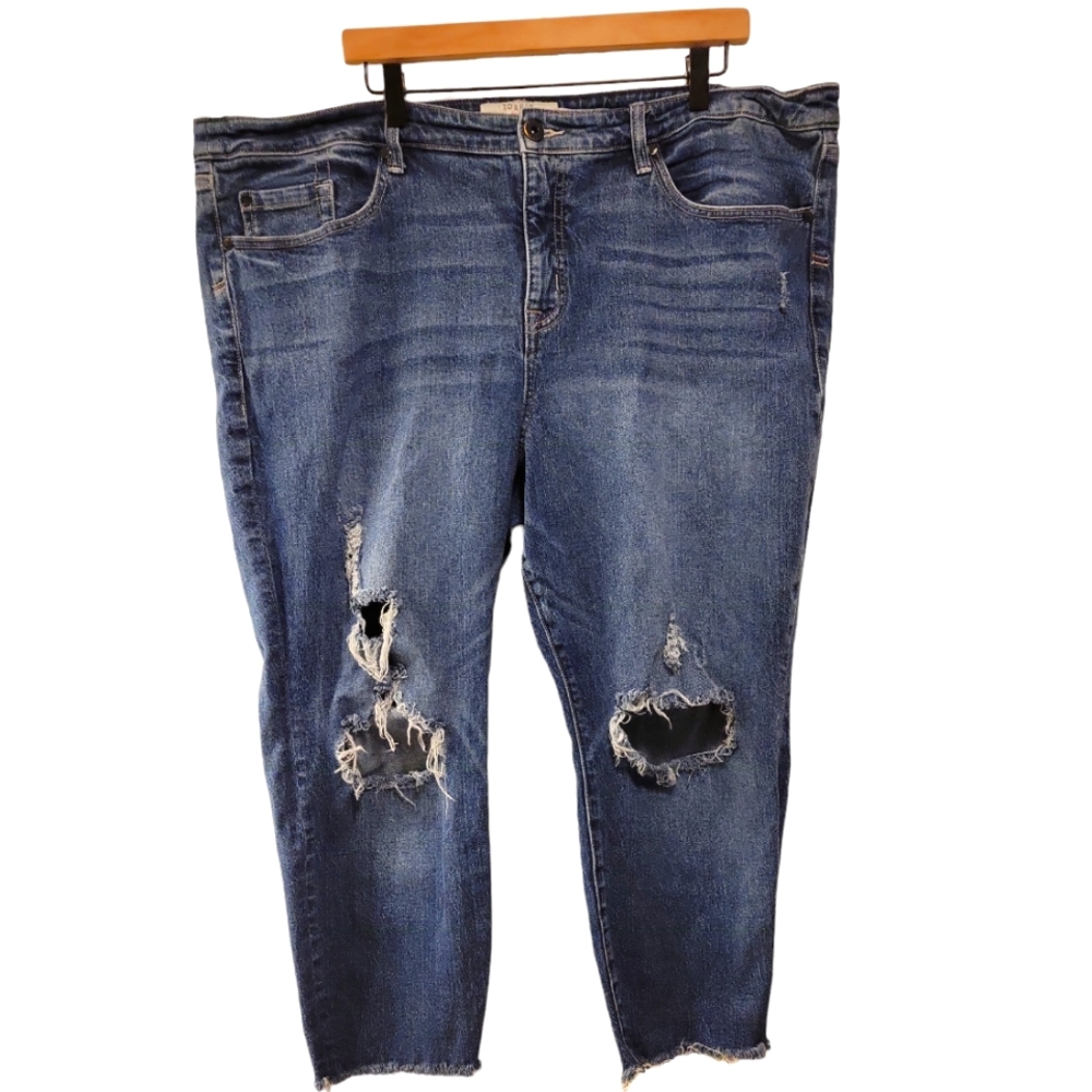 Torrid, Jeans, High-Rise Straight, Distressed, Frayed at Bottom, Women's sz 22S